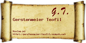 Gerstenmeier Teofil névjegykártya